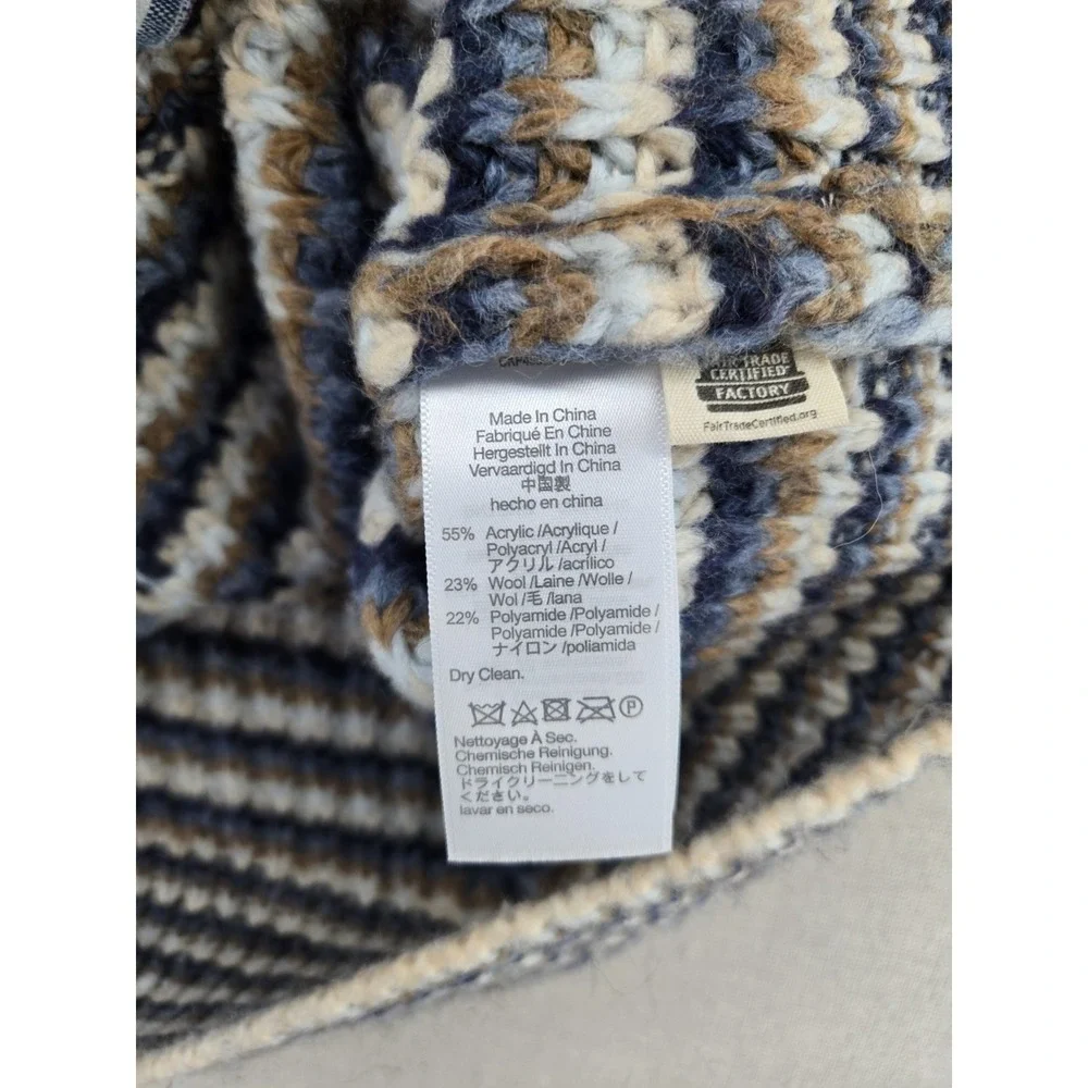 Madewell Women's Waller Crop Cardigan Sweater Striped Heather Cloudburst Large - Picture 8 of 9